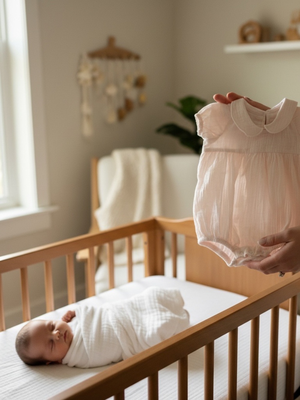 Burt's Bees Baby Pale Pink Peter Pan Collar Romper